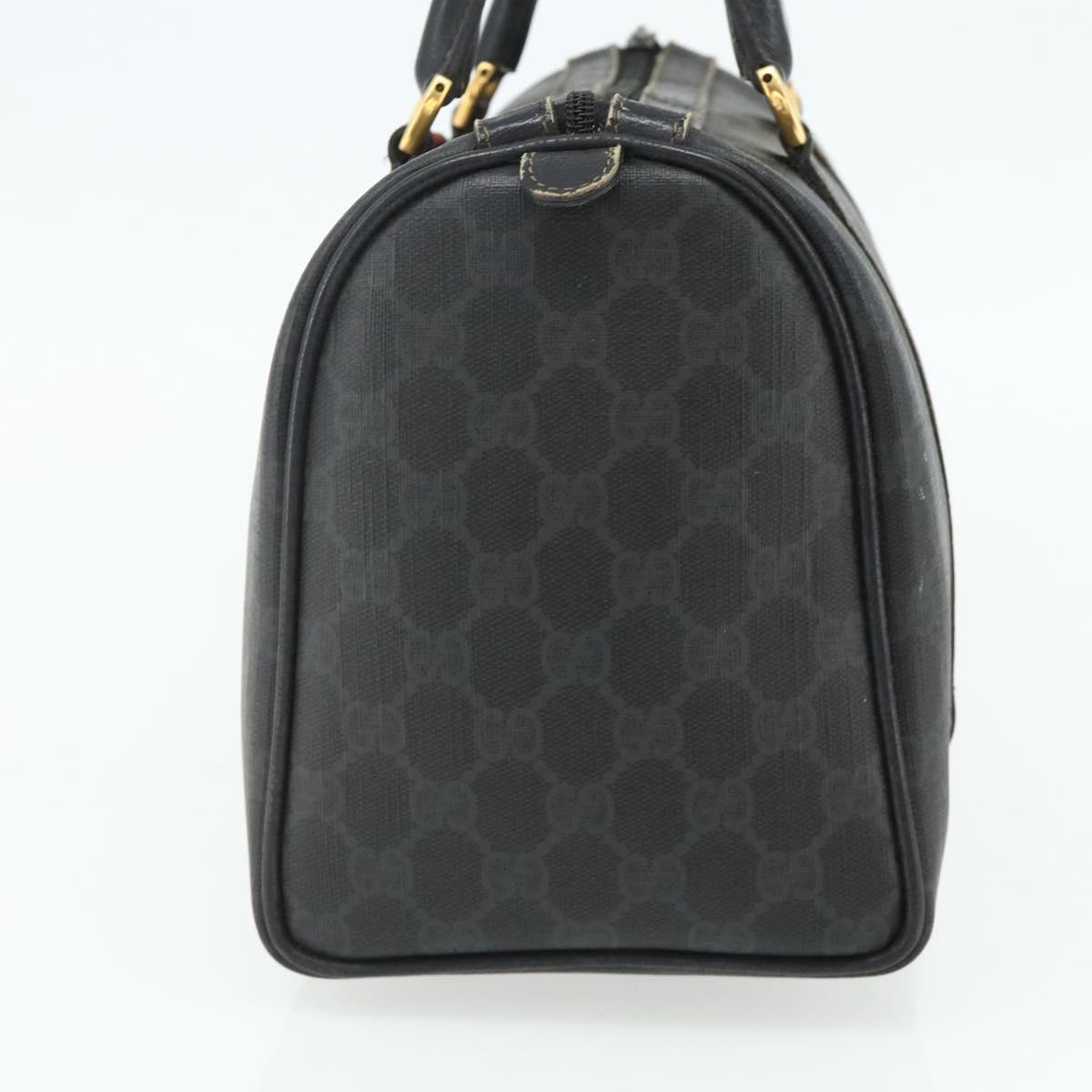 GUCCI GG Supreme Web Sherry Line Hand Bag PVC Black Gold 40 02 007 Auth 177821