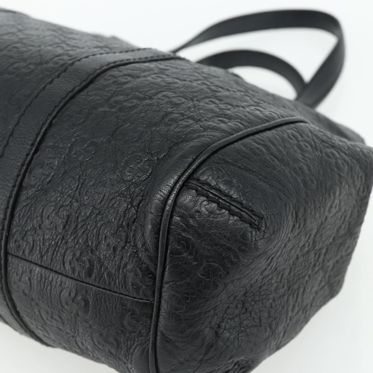 GUCCI GG Canvas Guccissima Tote Bag Leather Black Gold 233609 Auth 177826A