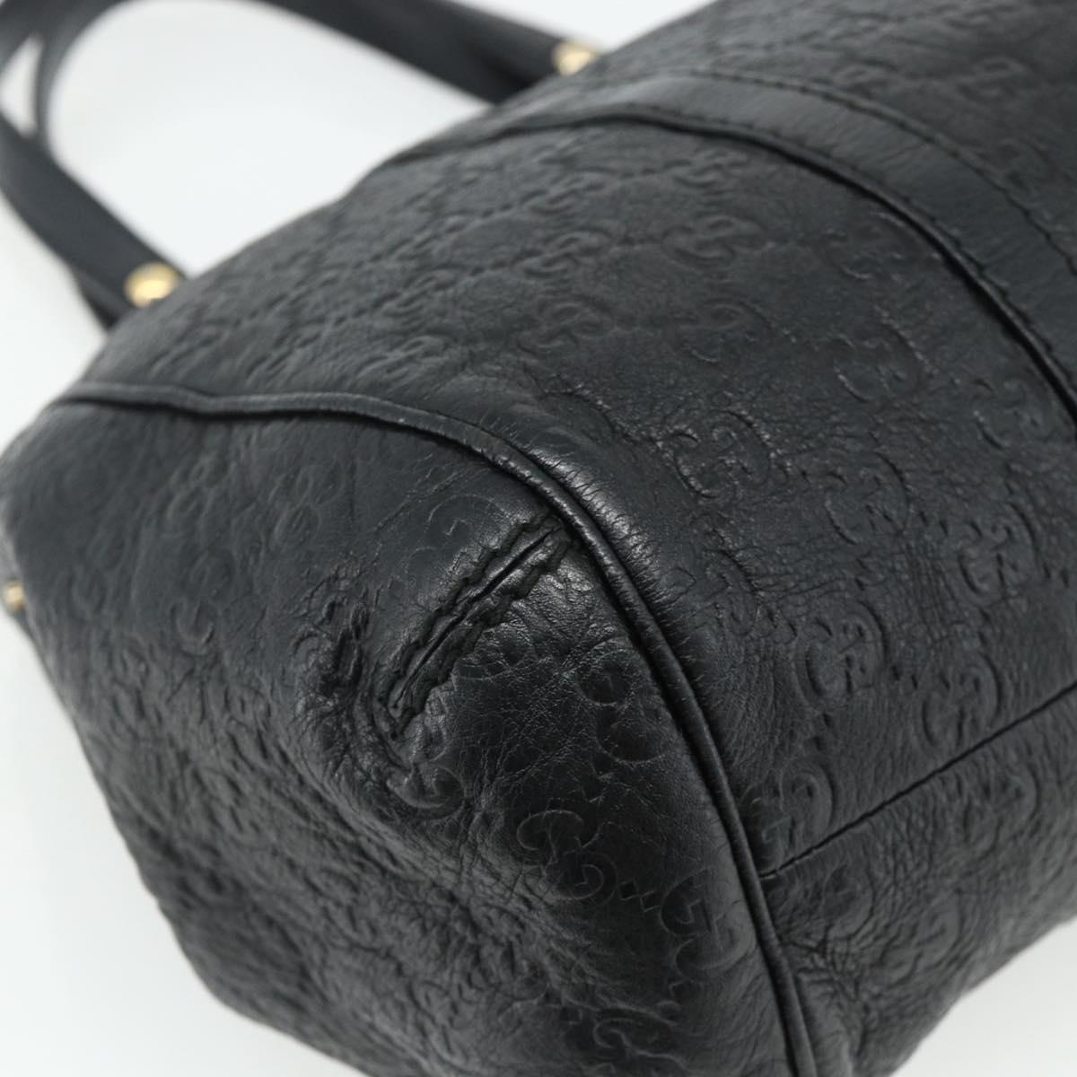GUCCI GG Canvas Guccissima Tote Bag Leather Black Gold 233609 Auth 177826A