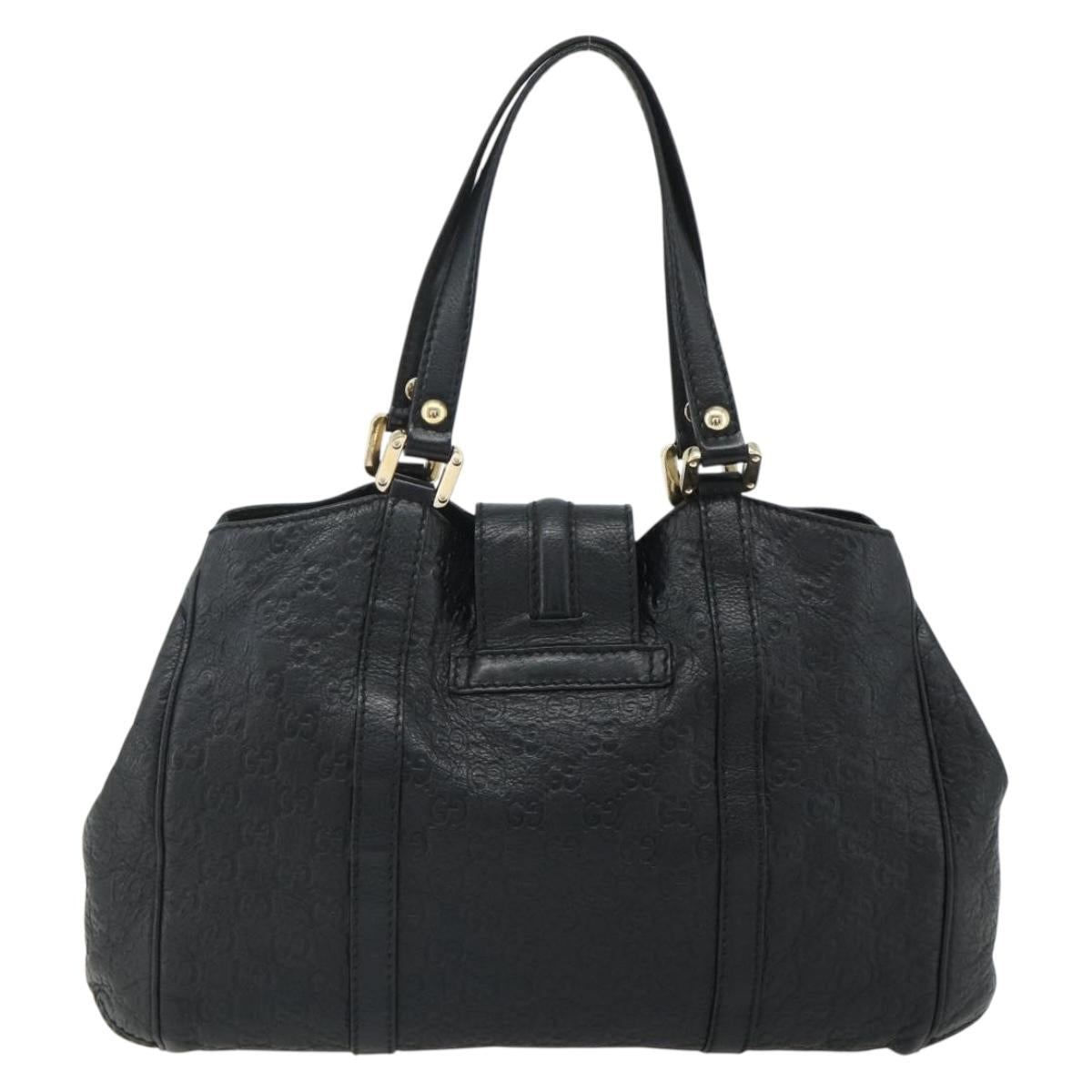 GUCCI GG Canvas Guccissima Tote Bag Leather Black Gold 233609 Auth 177826A