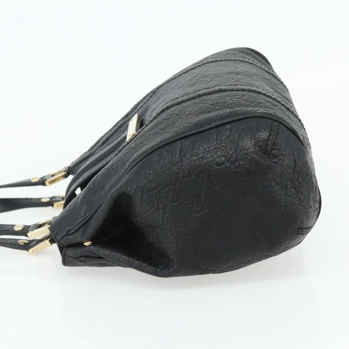 GUCCI GG Canvas Guccissima Tote Bag Leather Black Gold 233609 Auth 177826A