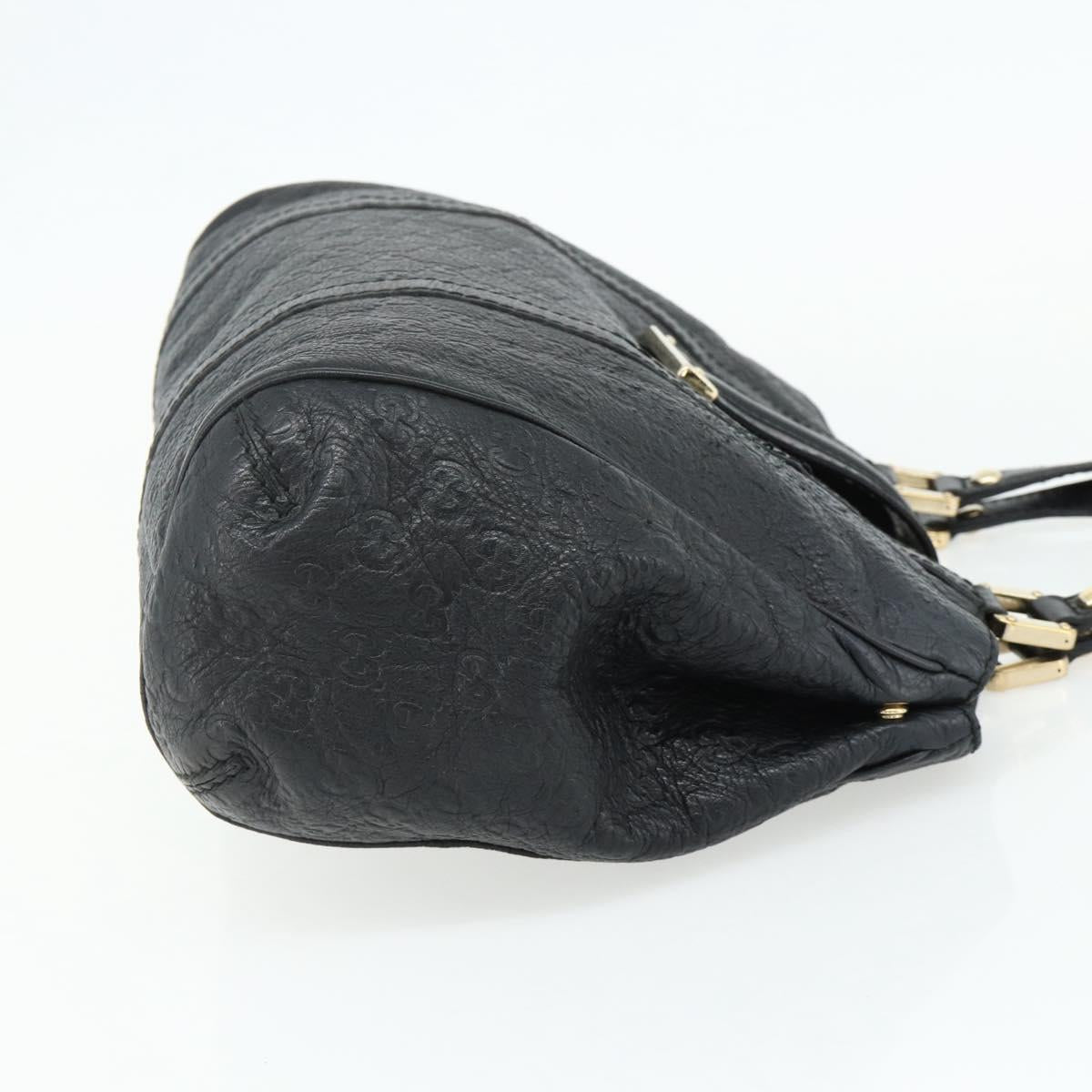 GUCCI GG Canvas Guccissima Tote Bag Leather Black Gold 233609 Auth 177826A