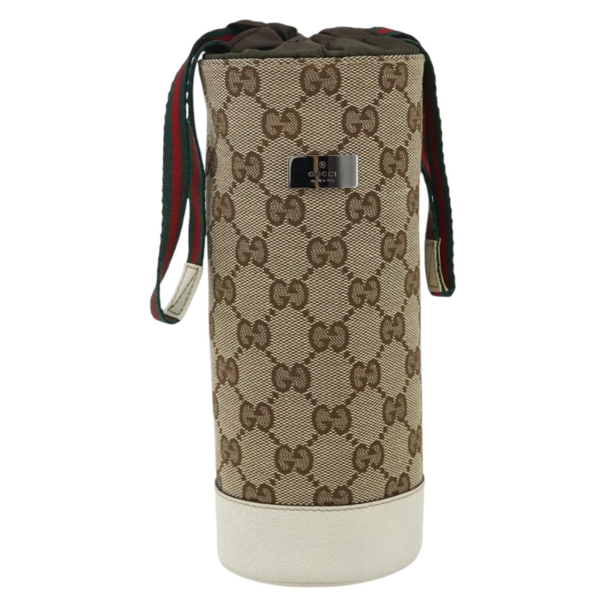 GUCCI GG Canvas Bottle Case Beige Auth 177865A