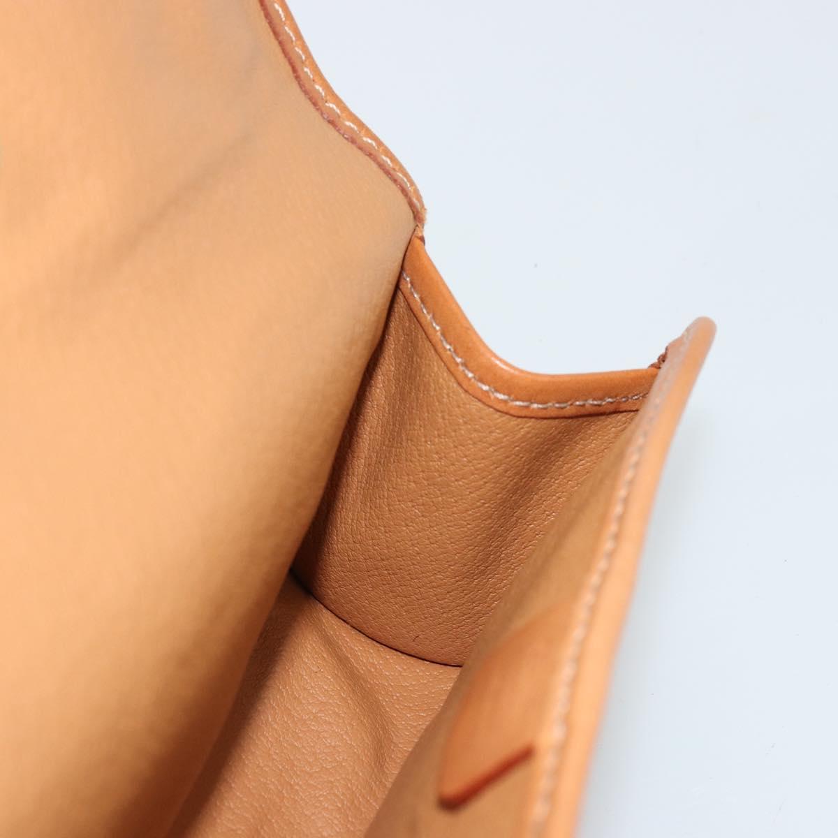 CELINE Macadam Canvas Pouch PVC Leather Brown Gold Auth 177871A