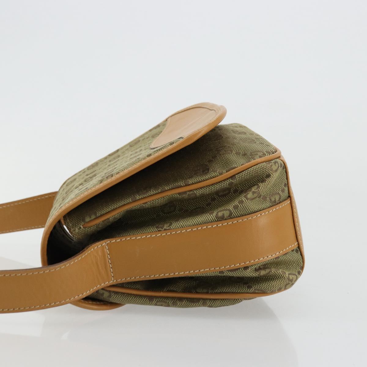 GUCCI GG Canvas Shoulder Bag Beige Gold 007 3444 0207 Auth 177887