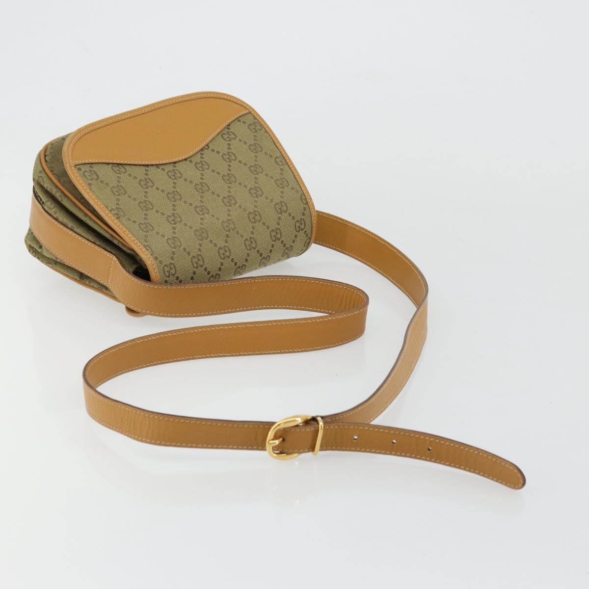 GUCCI GG Canvas Shoulder Bag Beige Gold 007 3444 0207 Auth 177887