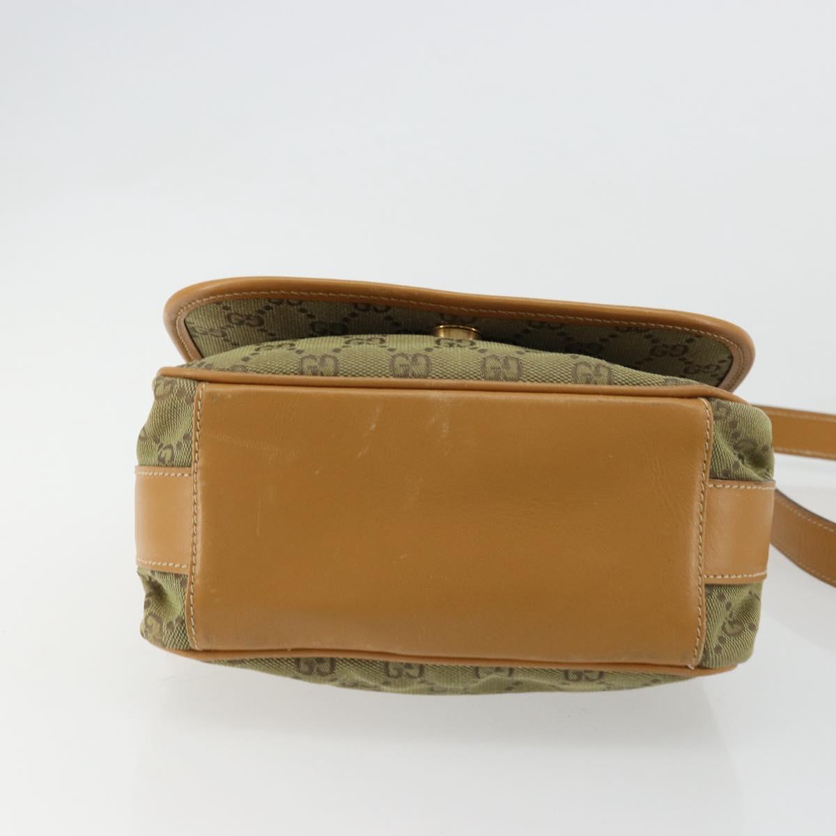 GUCCI GG Canvas Shoulder Bag Beige Gold 007 3444 0207 Auth 177887