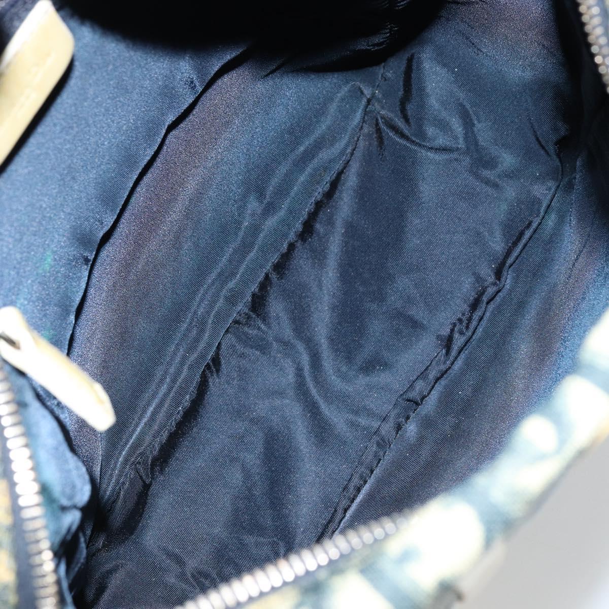 Christian Dior Trotter Canvas Shoulder Bag PVC Navy Silver Auth 177902