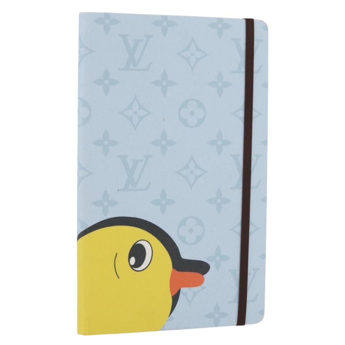 LOUIS VUITTON Monogram Notebook MM Jane Note Cover Blue GI1119 LV Auth 177915A