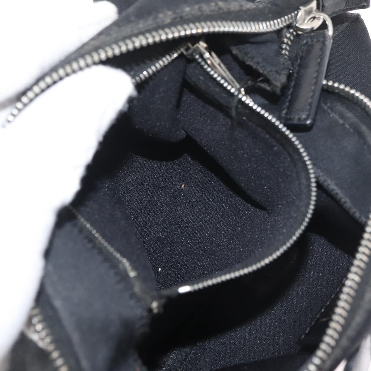 FENDI Hand Pouch Nylon Black Silver Auth 177926