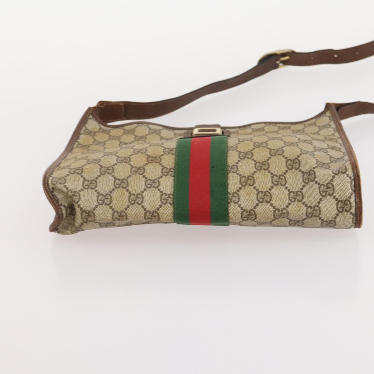 GUCCI GG Supreme Micro GG Supreme Web Sherry Line Bag PVC 4 Set Auth 177931