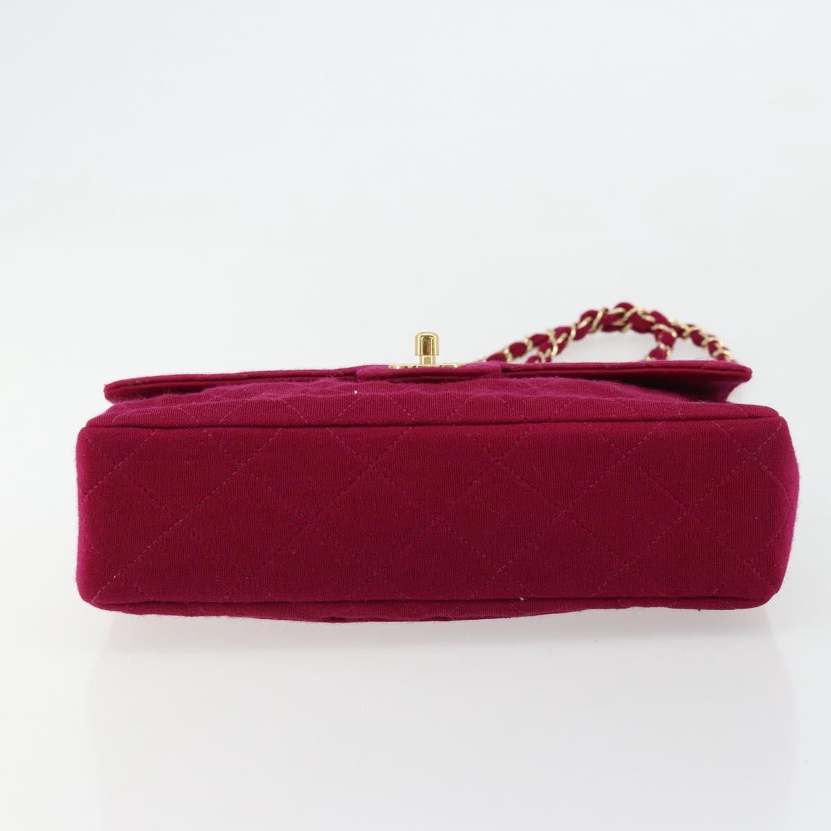 CHANEL Matelasse 25 Chain Shoulder Bag Cotton Purple Gold CC Auth 177962