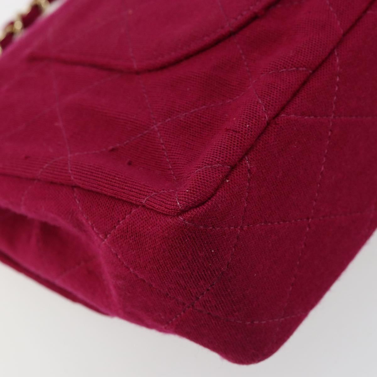 CHANEL Matelasse 25 Chain Shoulder Bag Cotton Purple Gold CC Auth 177962