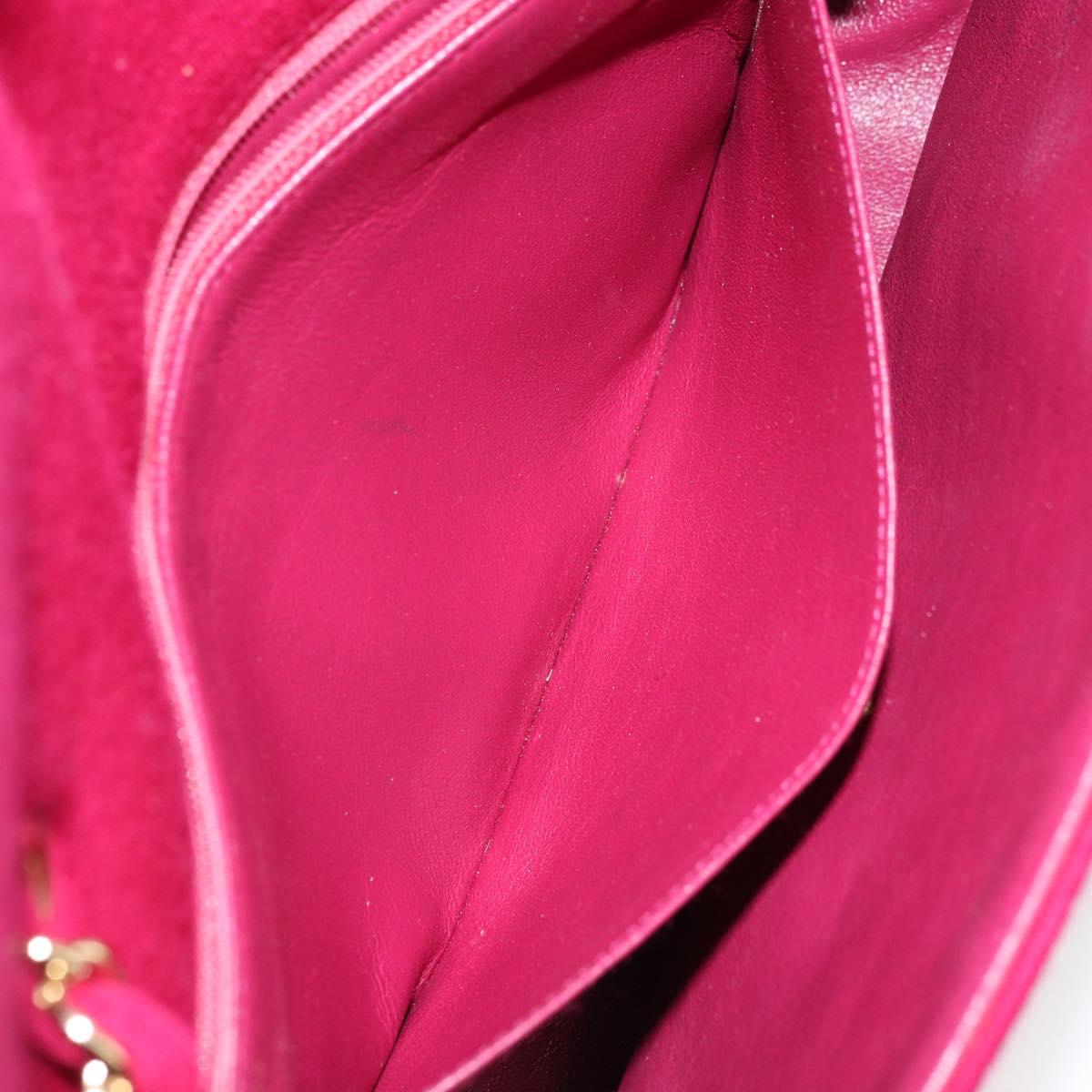 CHANEL Matelasse 25 Chain Shoulder Bag Cotton Purple Gold CC Auth 177962