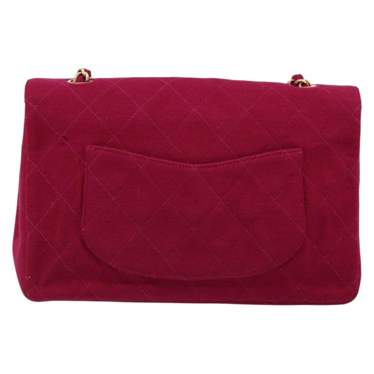 CHANEL Matelasse 25 Chain Shoulder Bag Cotton Purple Gold CC Auth 177962