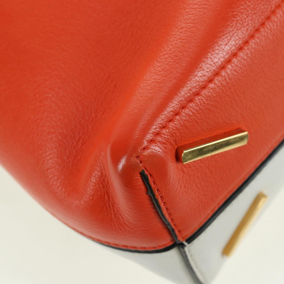 LOEWE Shoulder Bag Leather 2way White Gold Auth 177982SM