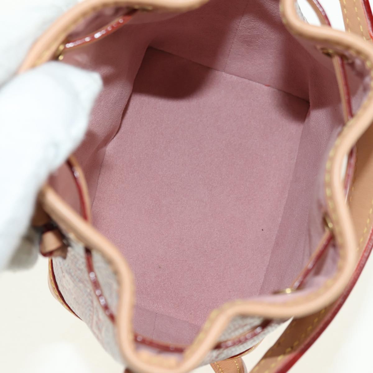 LOUIS VUITTON monogram laminated Jacquard Nano Noe Bag Pink M82427 Auth 177989SM