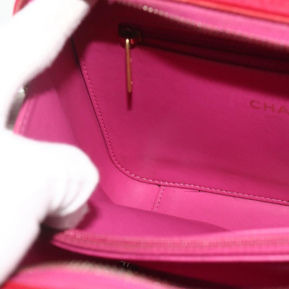 CHANEL CC Filigree Chain Vanity Shoulder Bag Cotton Pink Gold CC Auth 177990