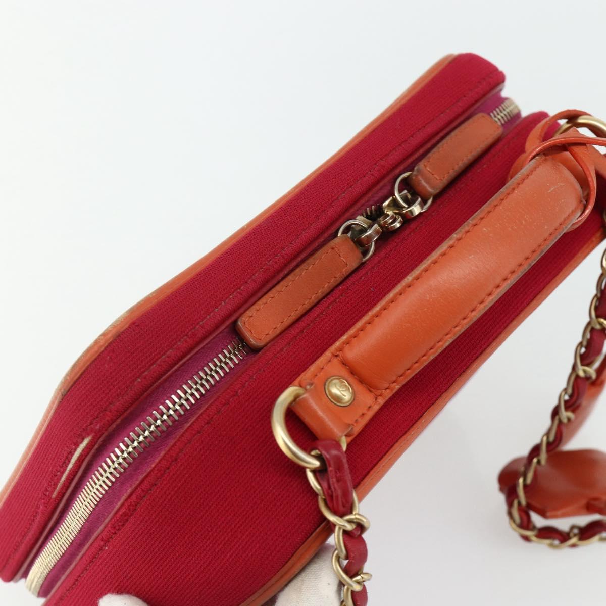 CHANEL CC Filigree Chain Vanity Shoulder Bag Cotton Pink Gold CC Auth 177990