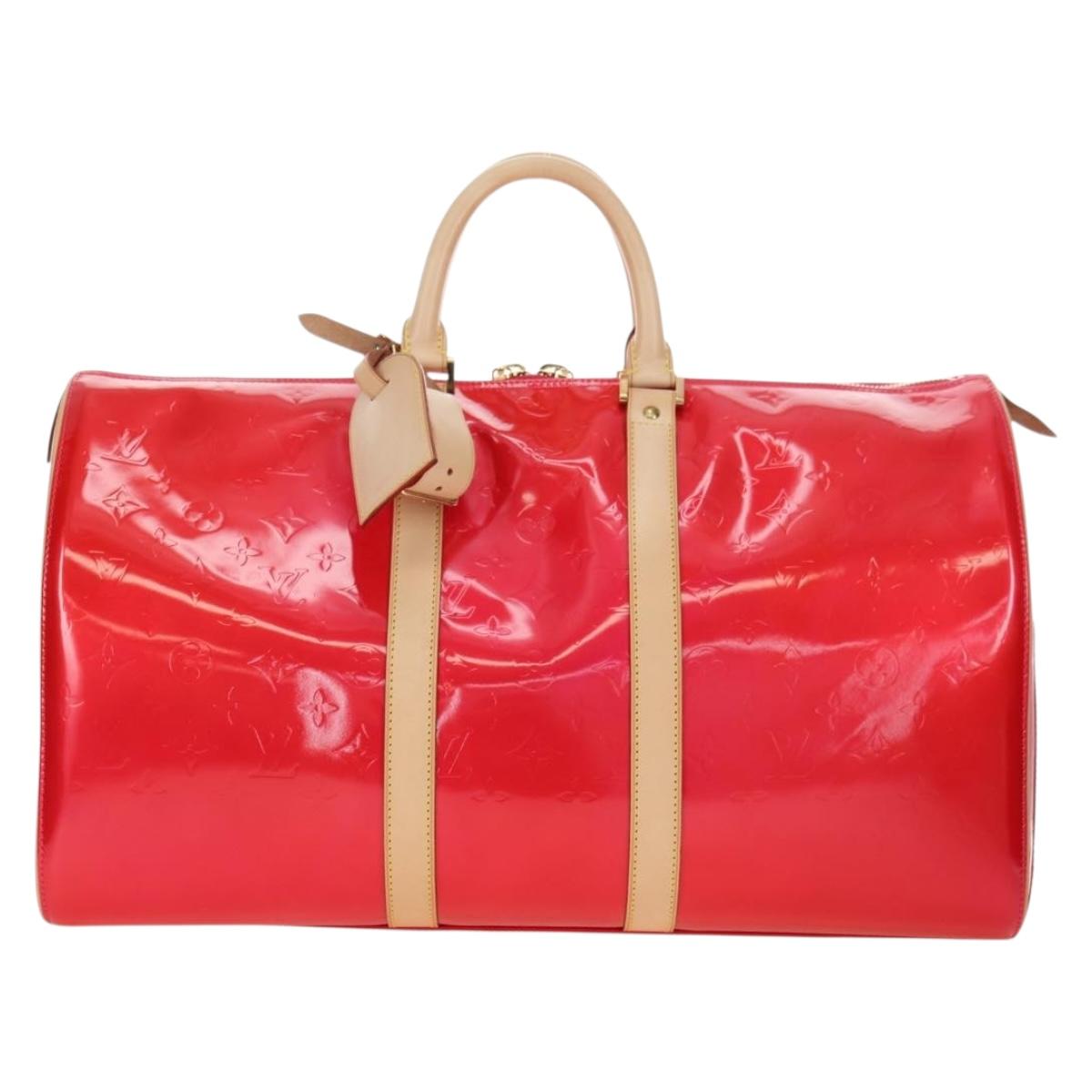 LOUIS VUITTON Monogram Vernis Mercer Boston Bag Fusha Pink LV Auth 177997SAV