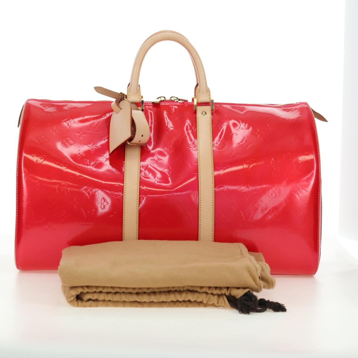 LOUIS VUITTON Monogram Vernis Mercer Boston Bag Fusha Pink LV Auth 177997SAV