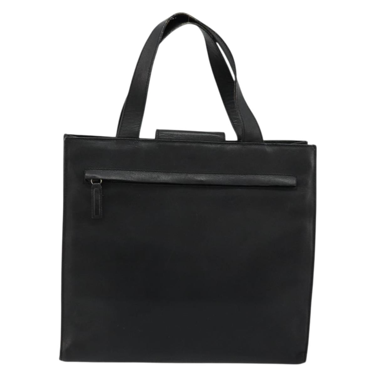 GUCCI Hand Bag Leather Black Gold 002 0347 200110 Auth 178003A