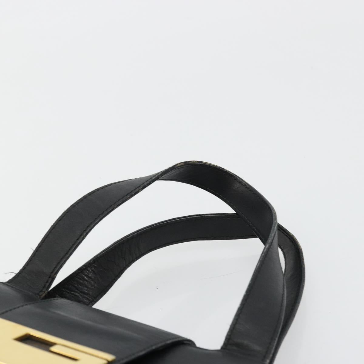 GUCCI Hand Bag Leather Black Gold 002 0347 200110 Auth 178003A