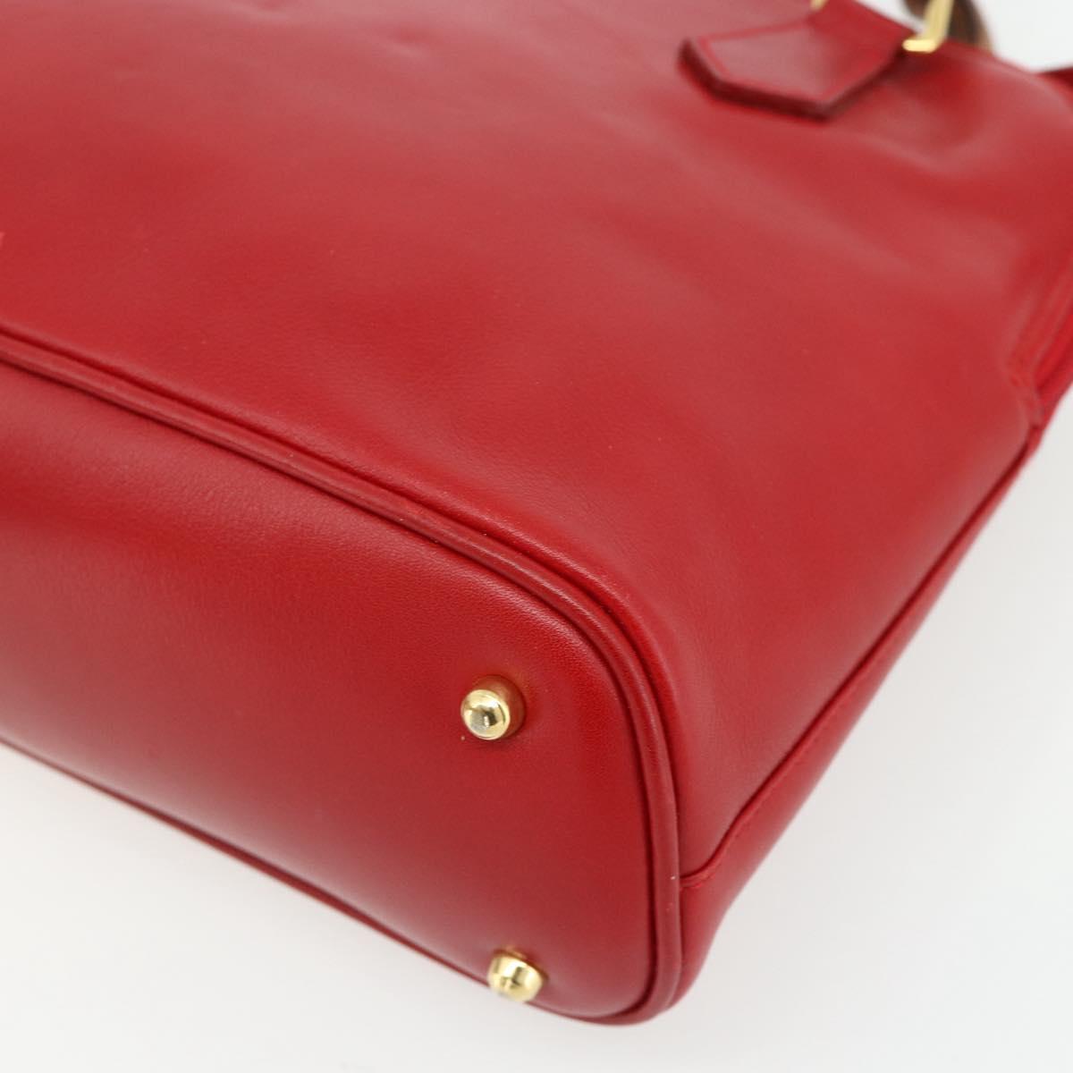 GUCCI Bamboo Hand Bag Leather 2way Red Gold 000 2296 0290 Auth 178004