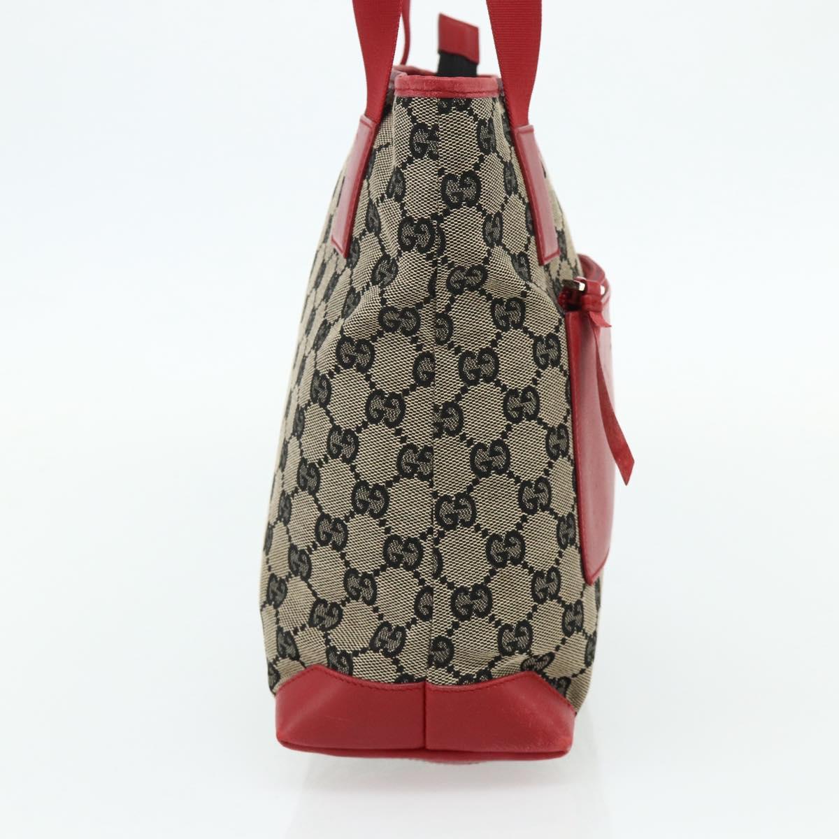 GUCCI GG Canvas Tote Bag Navy Silver 019 0402 3754 Auth 178006