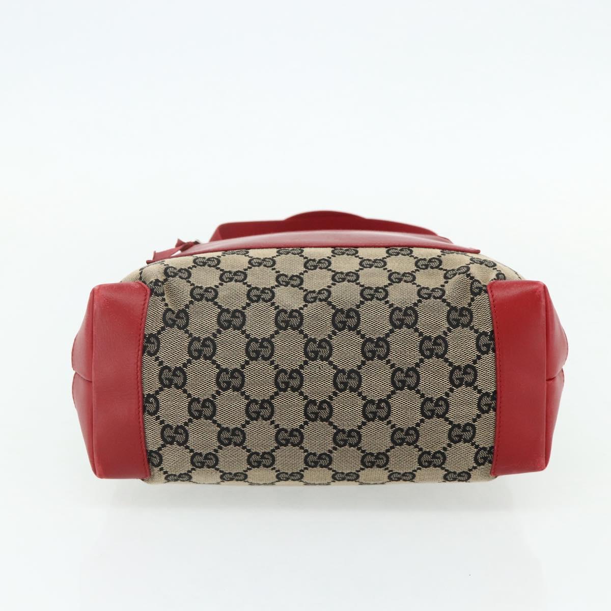 GUCCI GG Canvas Tote Bag Navy Silver 019 0402 3754 Auth 178006