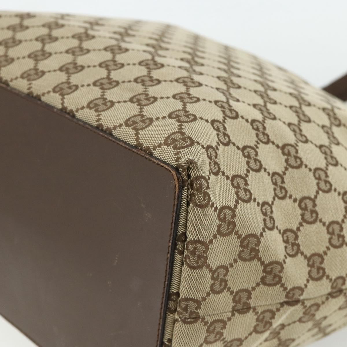 GUCCI GG Canvas Tote Bag Beige Silver 31242 Auth 178007