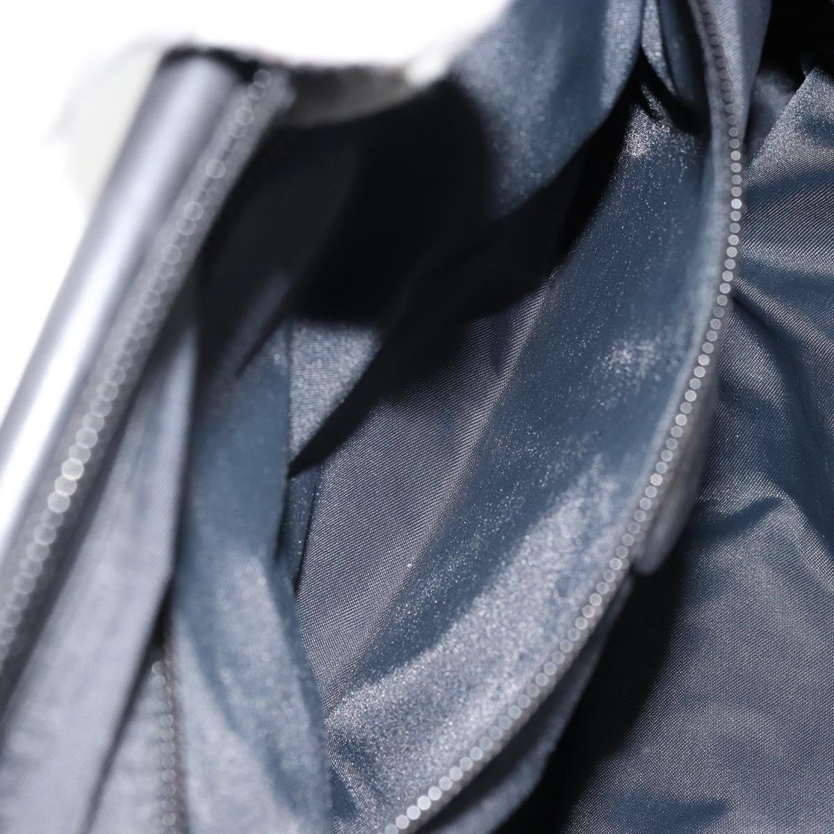 CELINE Circle Hand Bag Nylon Black Gold Auth 178010
