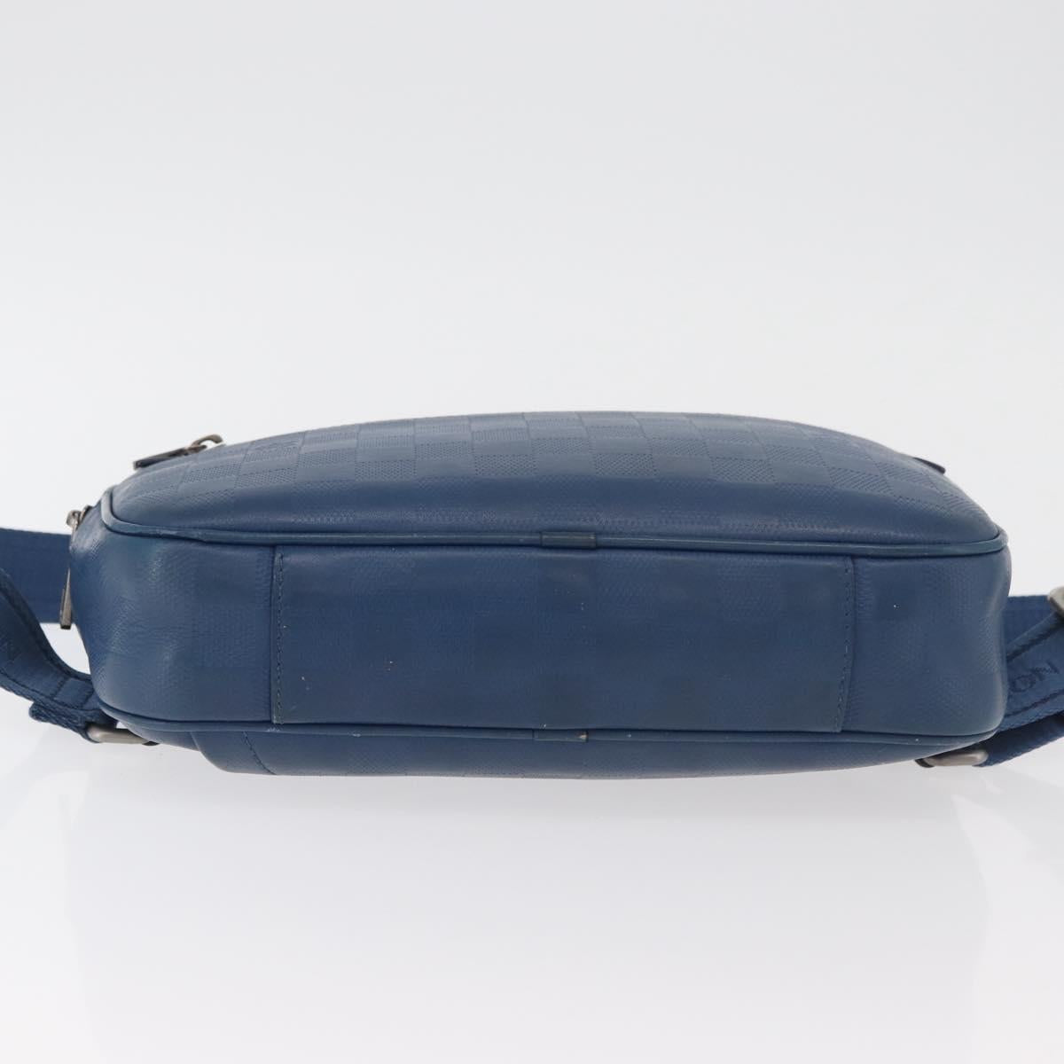 LOUIS VUITTON Damier Infini Ambreil Bag Leather Blue N41354 LV Auth 178019A