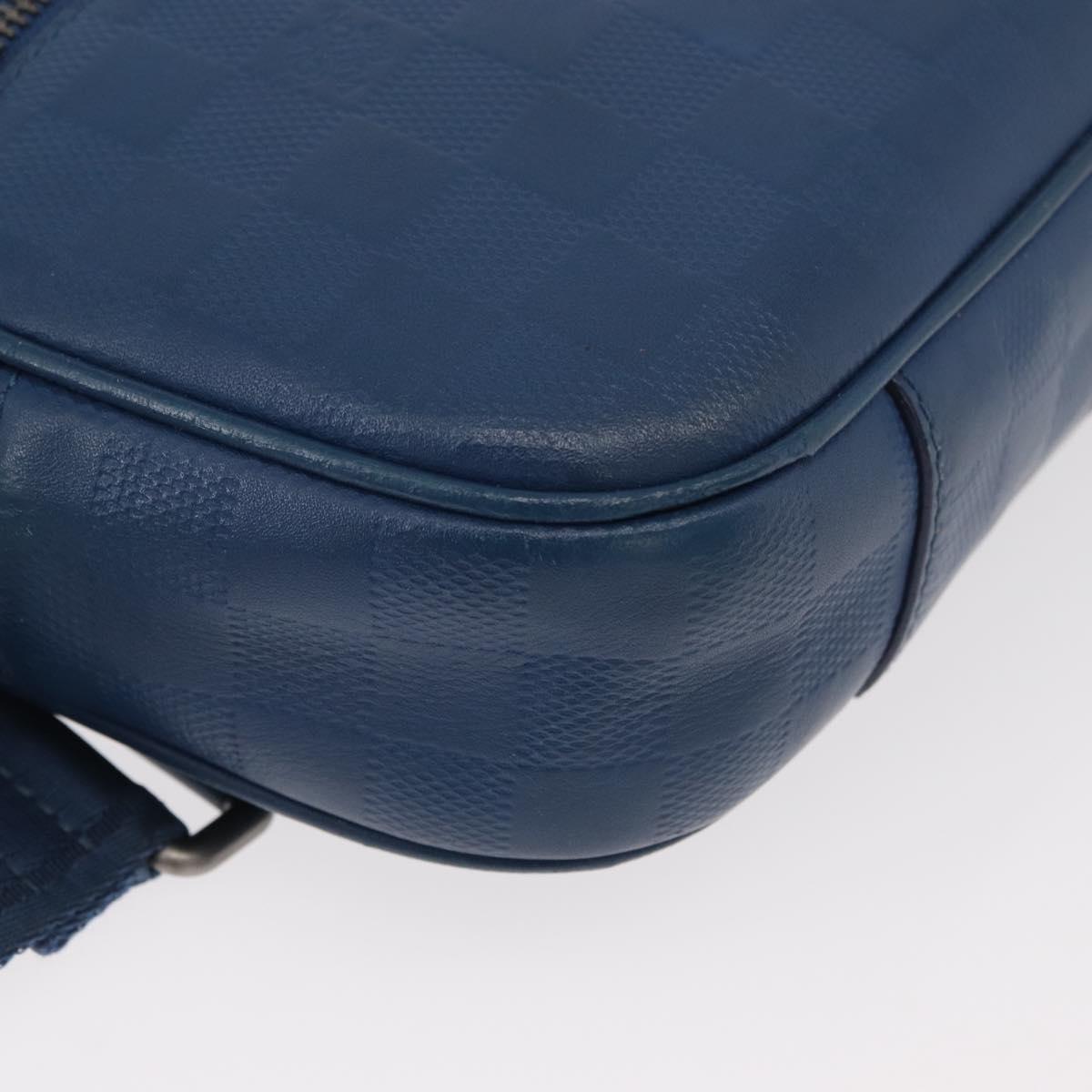 LOUIS VUITTON Damier Infini Ambreil Bag Leather Blue N41354 LV Auth 178019A