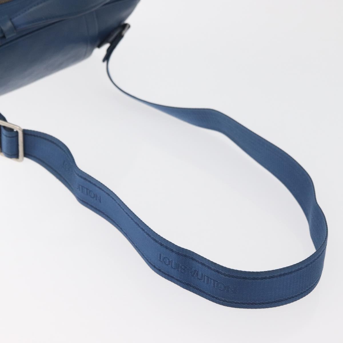 LOUIS VUITTON Damier Infini Ambreil Bag Leather Blue N41354 LV Auth 178019A