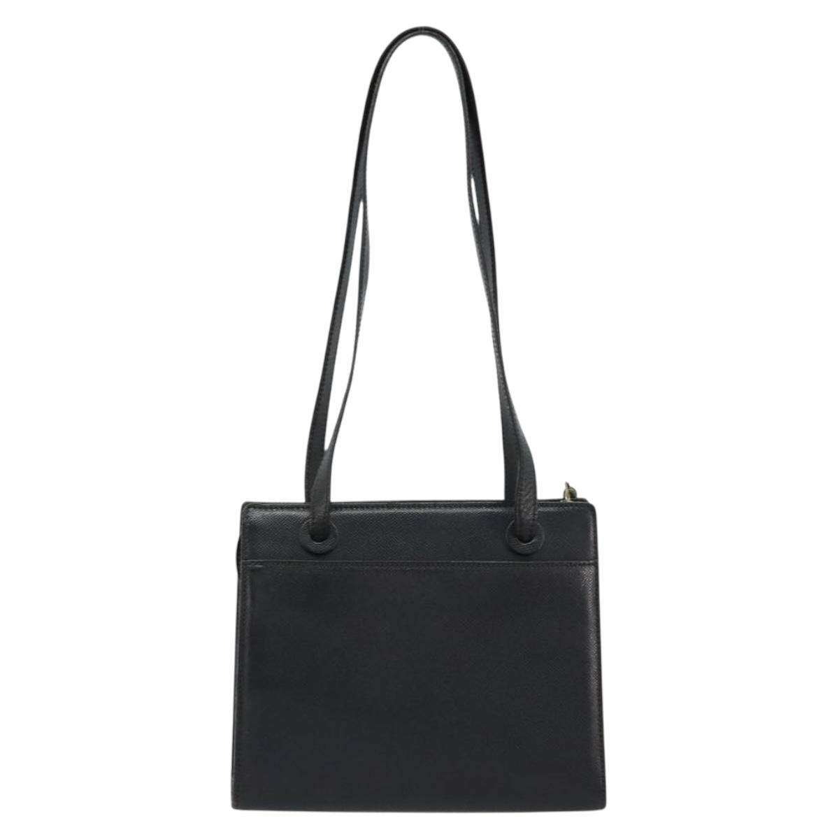 CHANEL Tote Bag Caviar Skin Black Gold CC Auth 178022