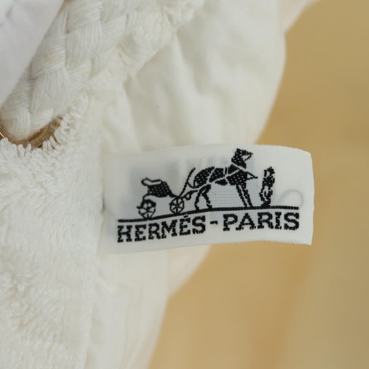 HERMES Tote Bag Pile White Gold Auth 178024V