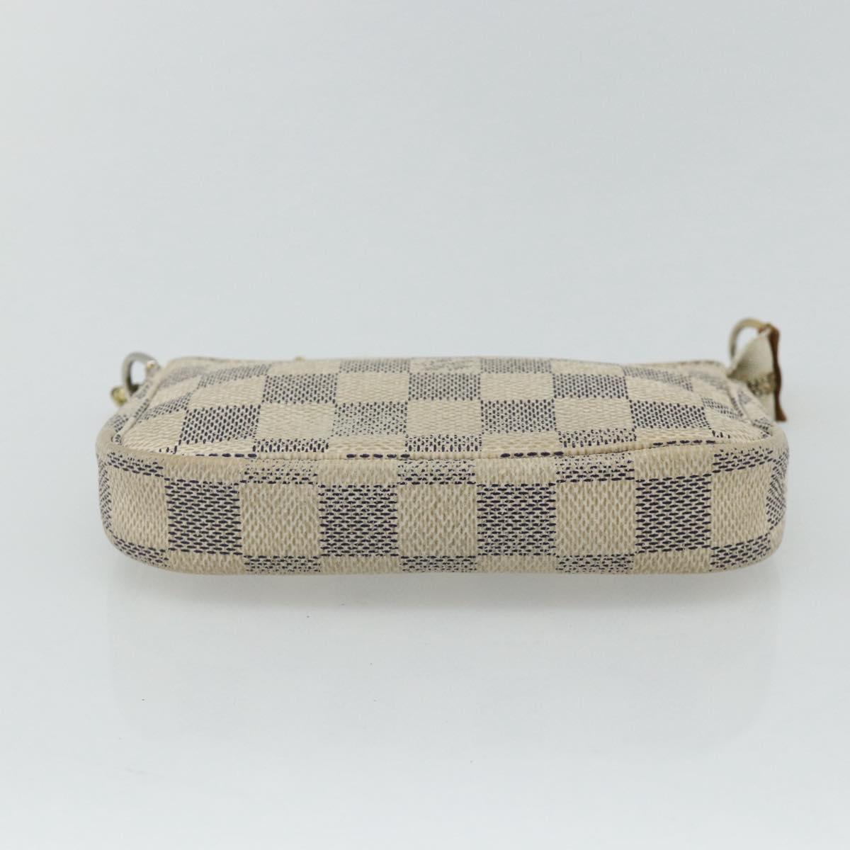 LOUIS VUITTON Damier Azur Mini Pochette Accessoires Pouch N63005 LV Auth 178031