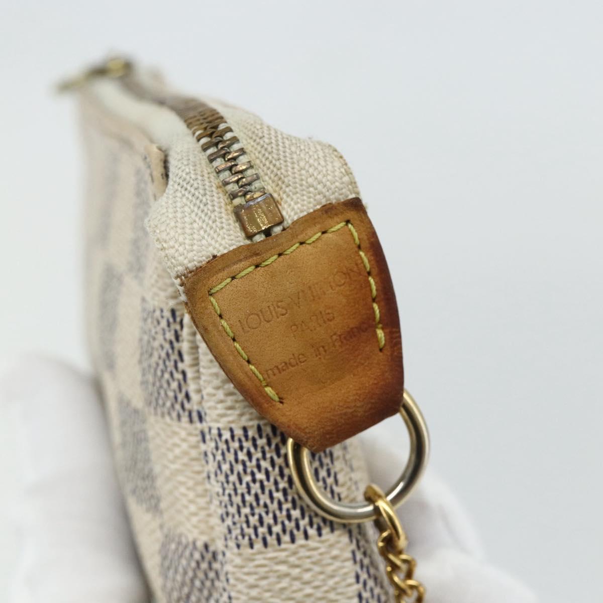 LOUIS VUITTON Damier Azur Mini Pochette Accessoires Pouch N63005 LV Auth 178031