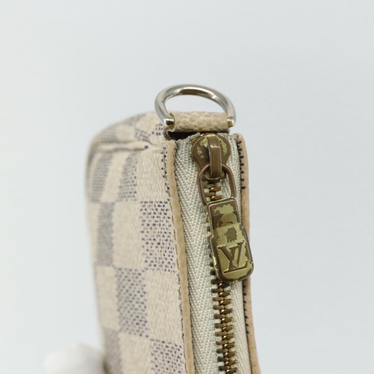 LOUIS VUITTON Damier Azur Mini Pochette Accessoires Pouch N63005 LV Auth 178031
