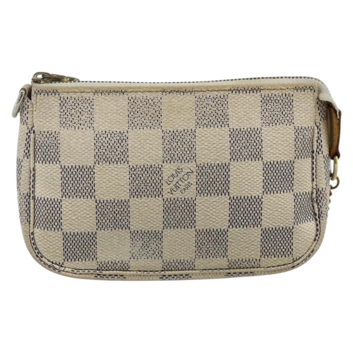 LOUIS VUITTON Damier Azur Mini Pochette Accessoires Pouch N63005 LV Auth 178031