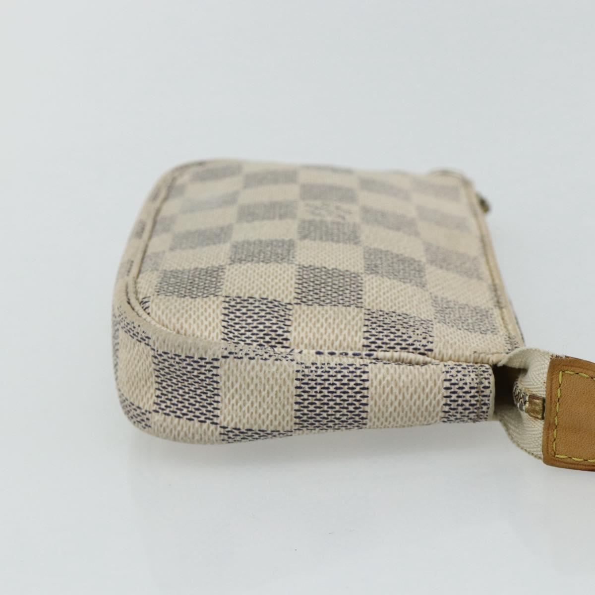 LOUIS VUITTON Damier Azur Mini Pochette Accessoires Pouch N63005 LV Auth 178031