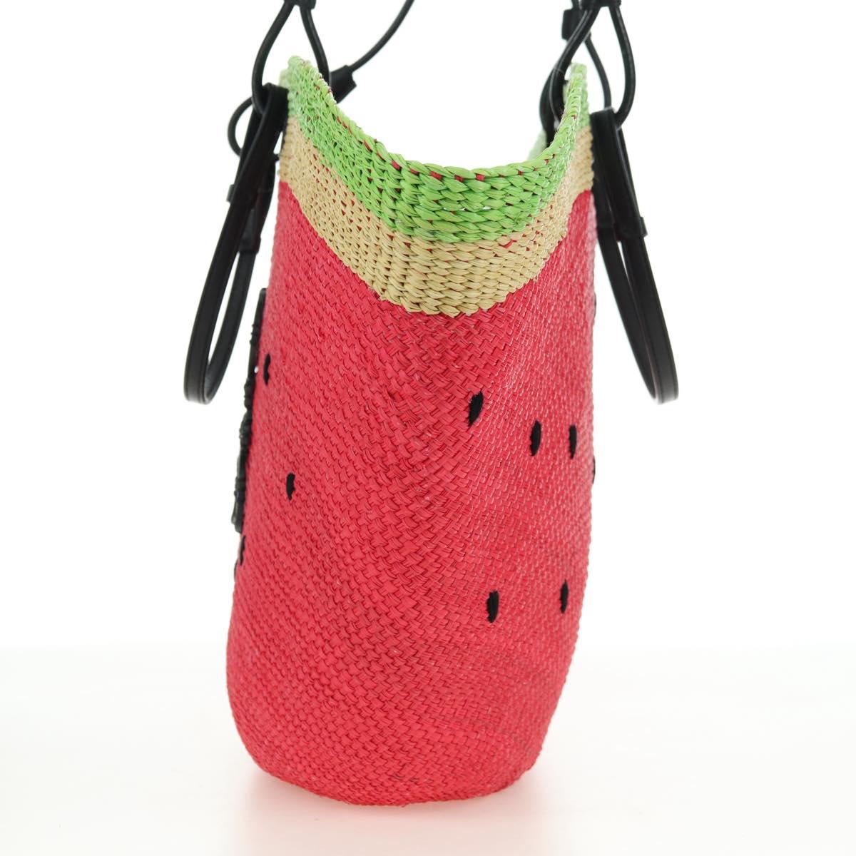 LOEWE Watermelon Tote Bag Raffia 2way Red Auth 178041SM