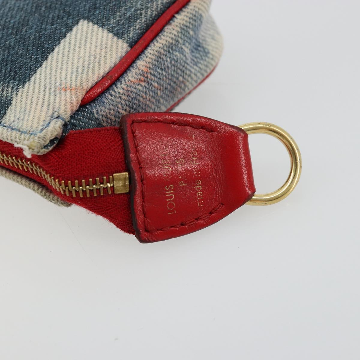 LOUIS VUITTON Monogram Denim Mini Pochette Accessoires Blue M68760 Auth 178048A
