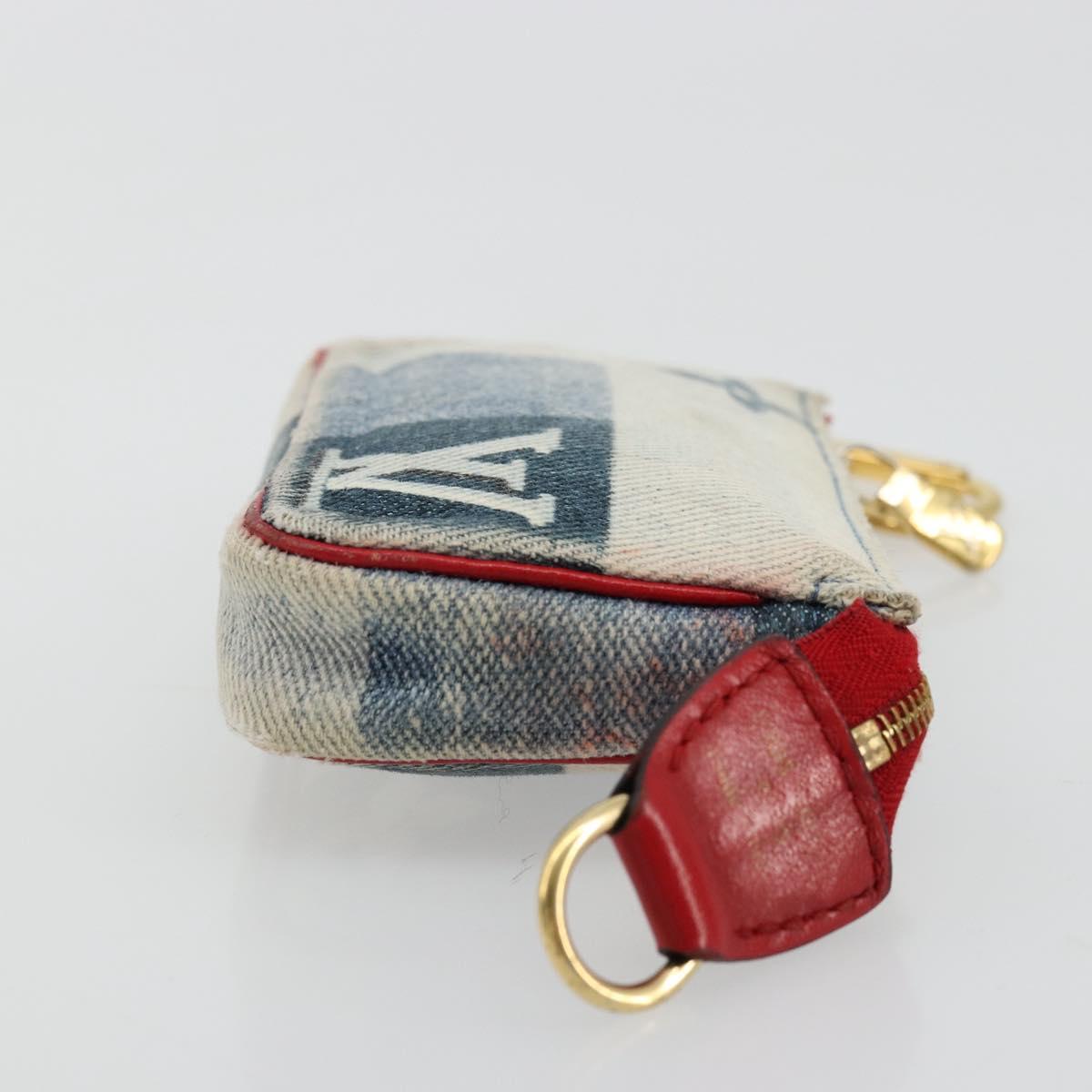 LOUIS VUITTON Monogram Denim Mini Pochette Accessoires Blue M68760 Auth 178048A