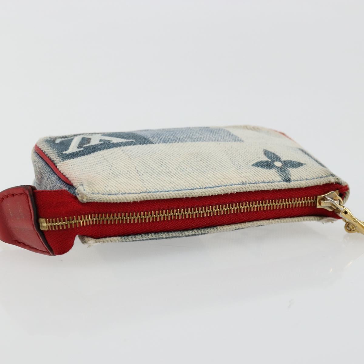 LOUIS VUITTON Monogram Denim Mini Pochette Accessoires Blue M68760 Auth 178048A