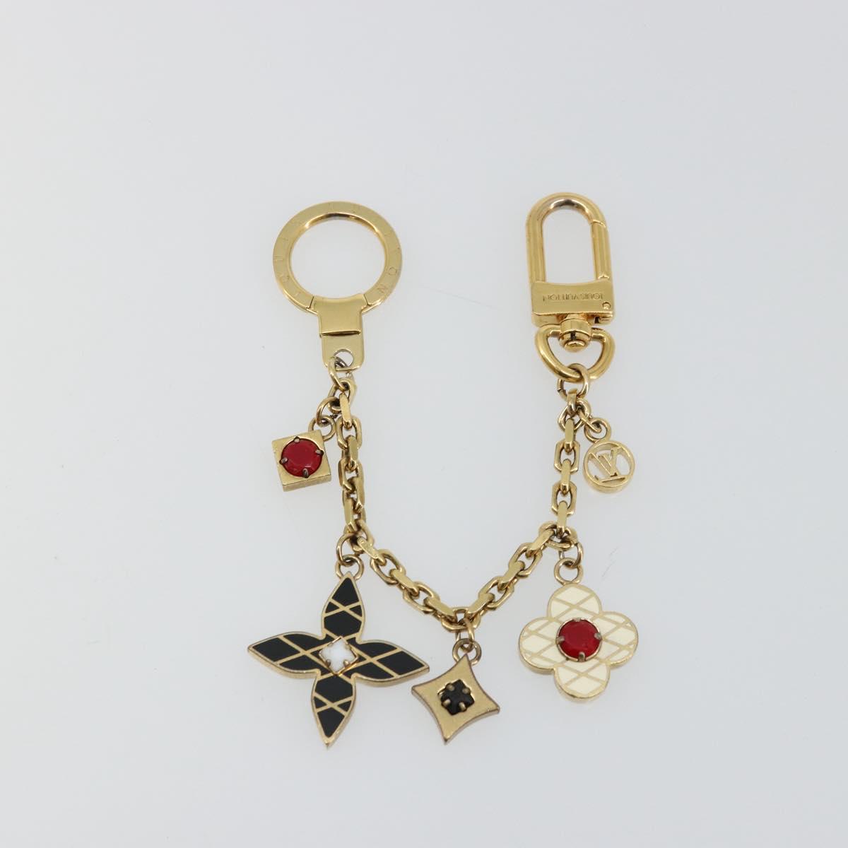 LOUIS VUITTON Maltage Flowers Bag Charm metal Gold Tone M67384 LV Auth 178050A
