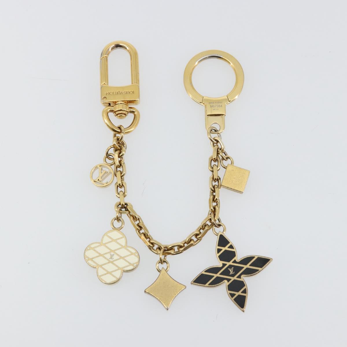 LOUIS VUITTON Maltage Flowers Bag Charm metal Gold Tone M67384 LV Auth 178050A
