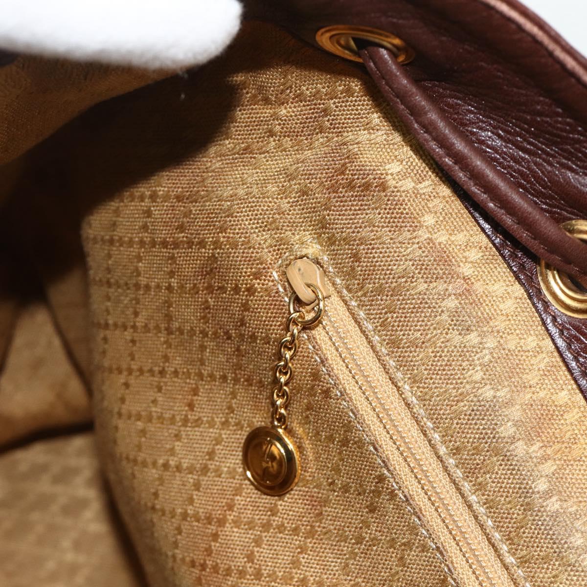 GUCCI Bamboo Backpack Leather Brown Gold 003 58 0016 Auth 178057