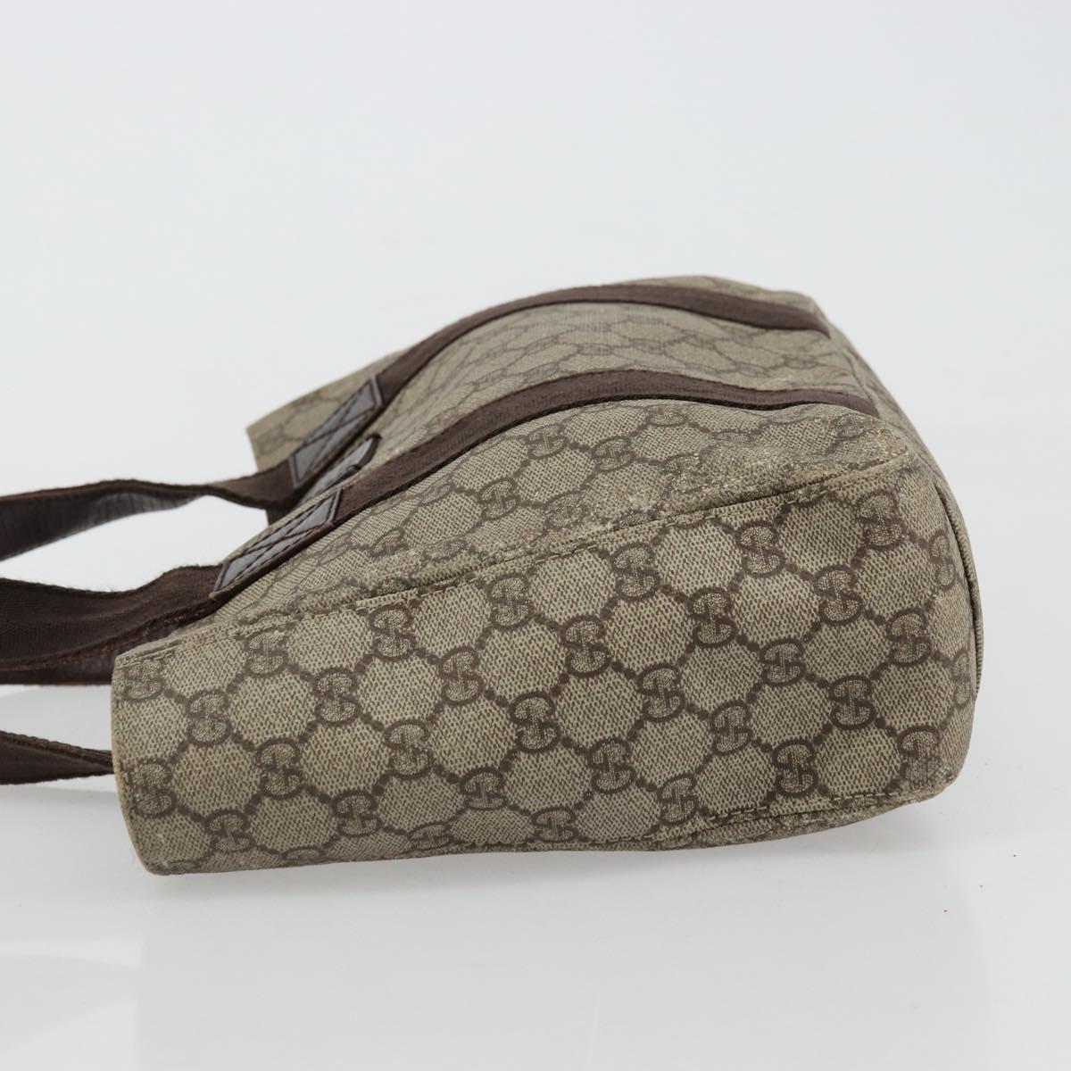 GUCCI GG Supreme Hand Bag PVC Beige 141976 Auth 178060